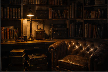 Bibliotheque sombre evoquant la memoire